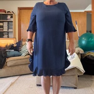 Blue RETHM+ Sheath-style dress with pleated ruffle detail 2XL